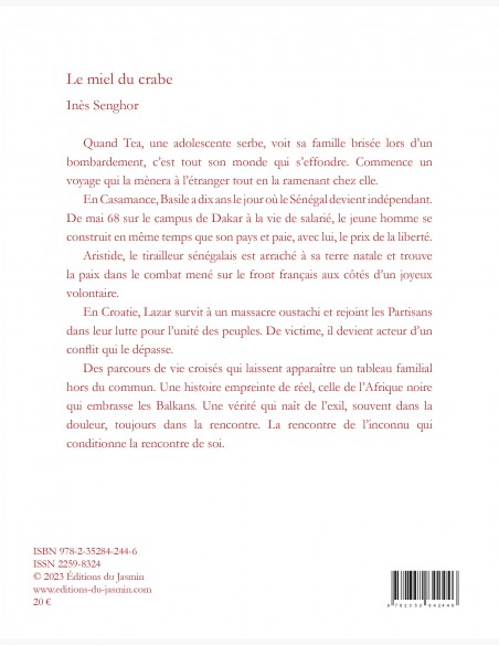 Le miel du crabe, roman de Inès Senghor - serbie Sénégal